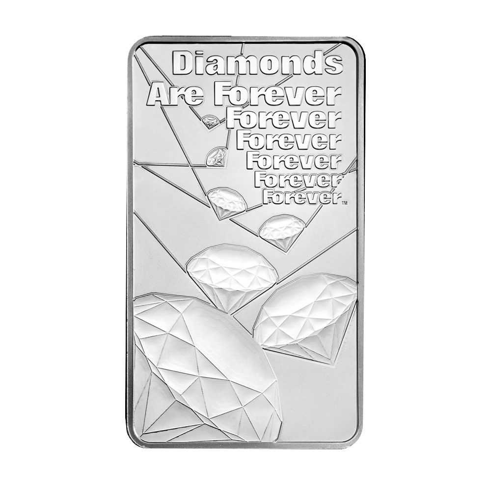 2022 10oz UK James Bond .9999 Silver Bar - Diamonds Are Forever 2