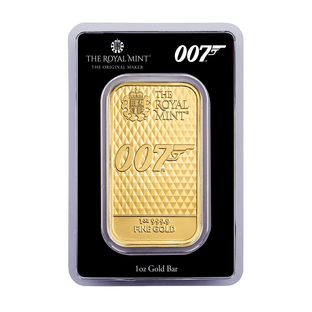 2022 UK 1 oz Pure Gold James Bond Diamonds Are Forever Minted Bar - Royal Mint