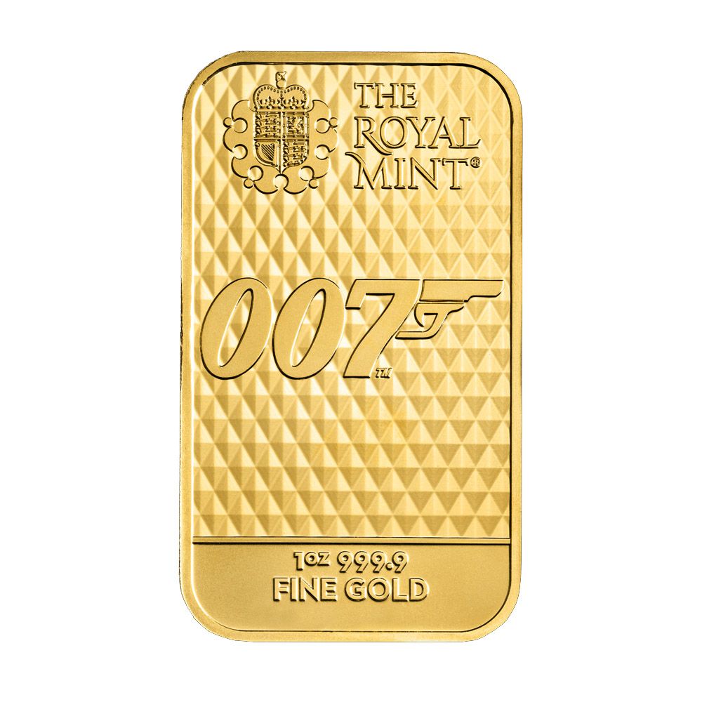 2022 UK 1 oz Pure Gold James Bond Diamonds Are Forever Minted Bar - Royal Mint