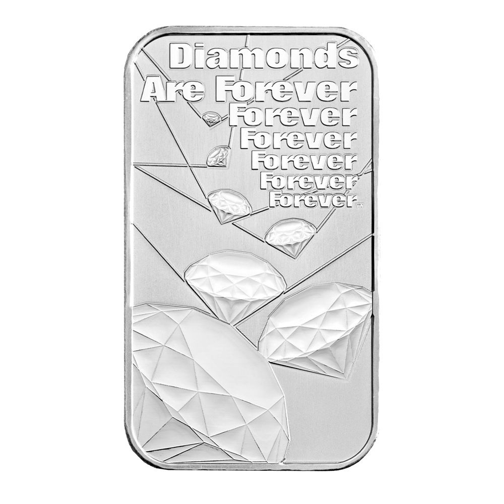 2022 1oz UK James Bond .9999 Silver Bar - Diamonds Are Forever 2