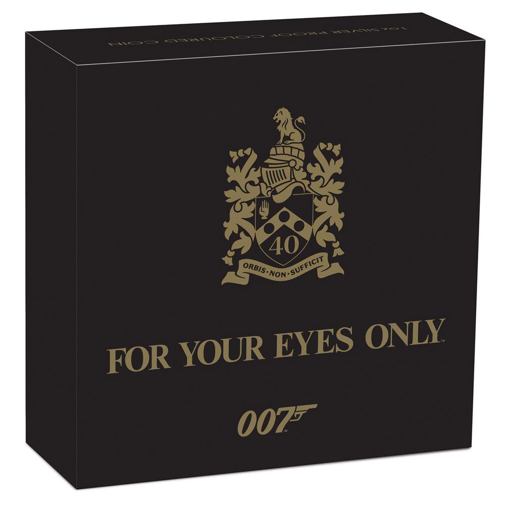 2021 Perth Mint James Bond "For Your Eyes Only" 1oz Silver Proof Coloured Coin
