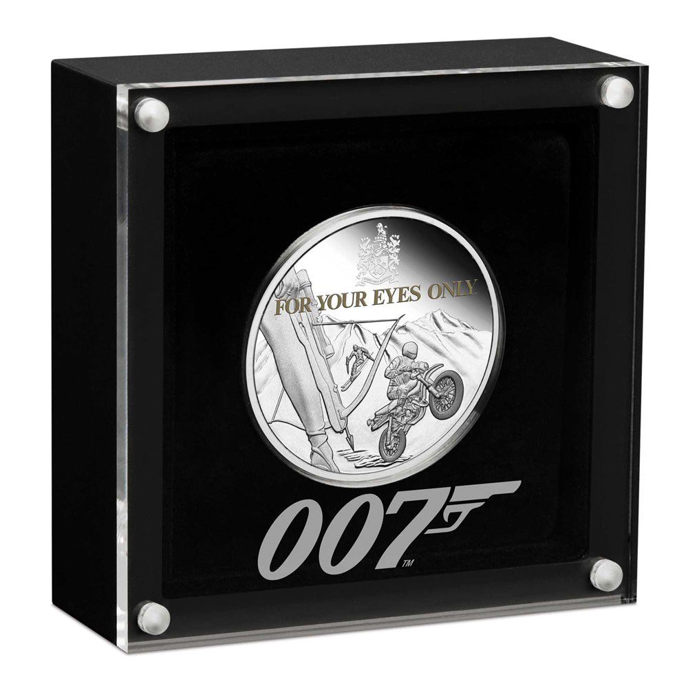 2021 Perth Mint James Bond "For Your Eyes Only" 1oz Silver Proof Coloured Coin