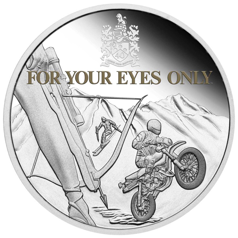 2021 Perth Mint James Bond "For Your Eyes Only" 1oz Silver Proof Coloured Coin