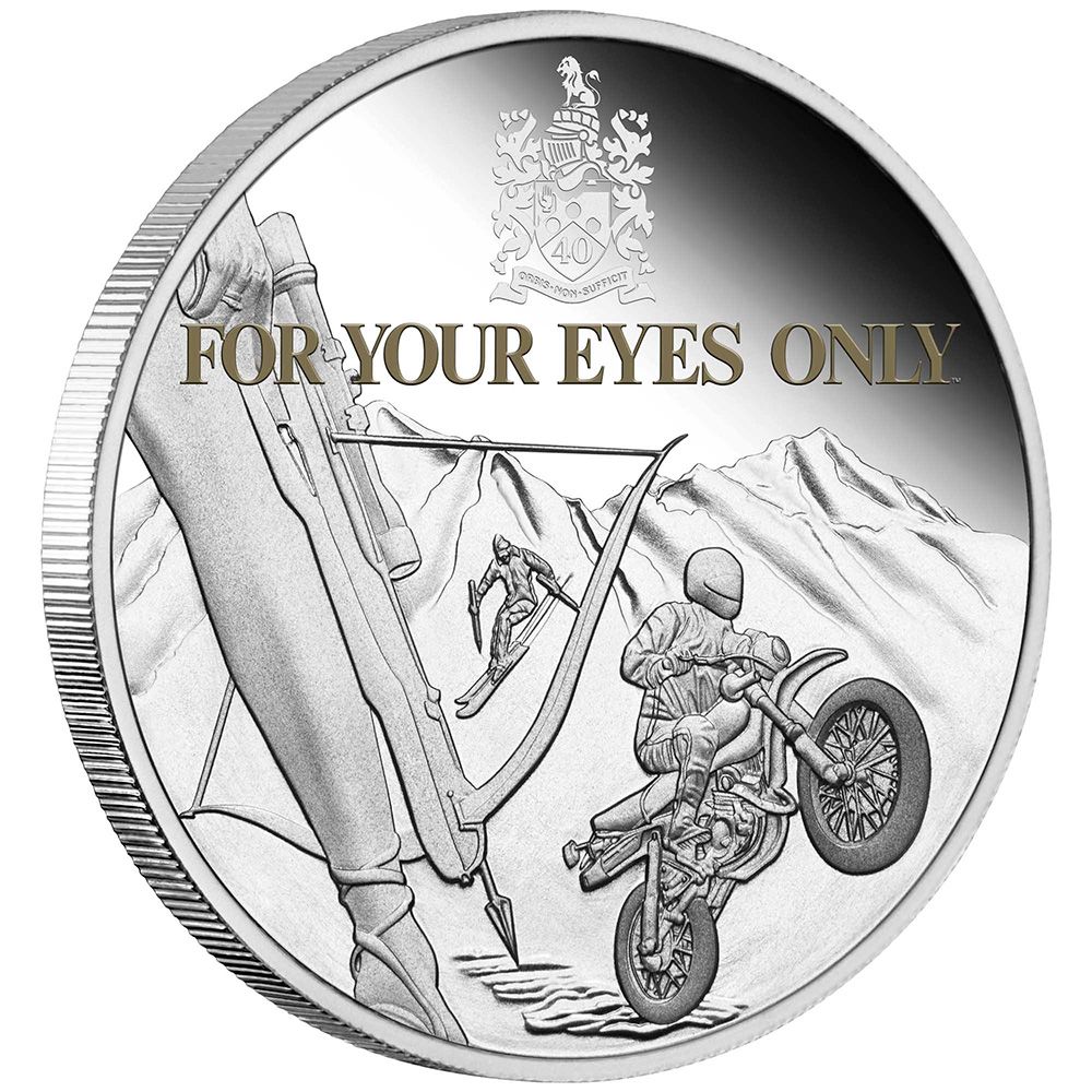2021 Perth Mint James Bond "For Your Eyes Only" 1oz Silver Proof Coloured Coin