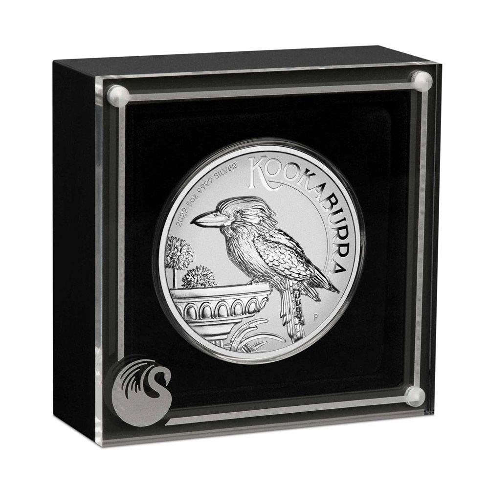 2022 5oz Perth Mint HR Incused Silver Proof Coin - Kookaburra