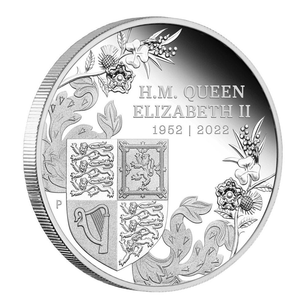 2022 1oz Perth Mint Silver Proof Coin - Queen's Platinum Jubilee 2