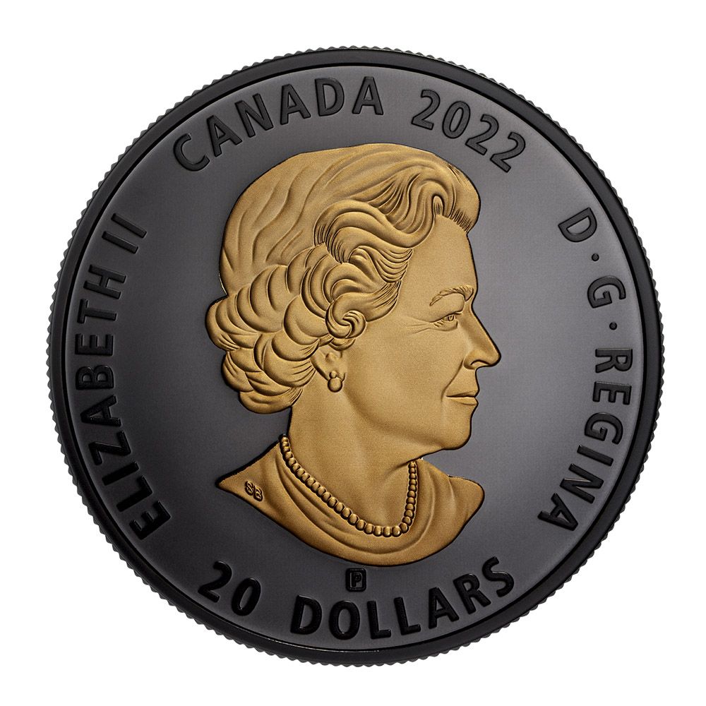 2022 $20 Canada 1oz Silver Black & Gold The Sea Otter Matte Proof Finish Coin