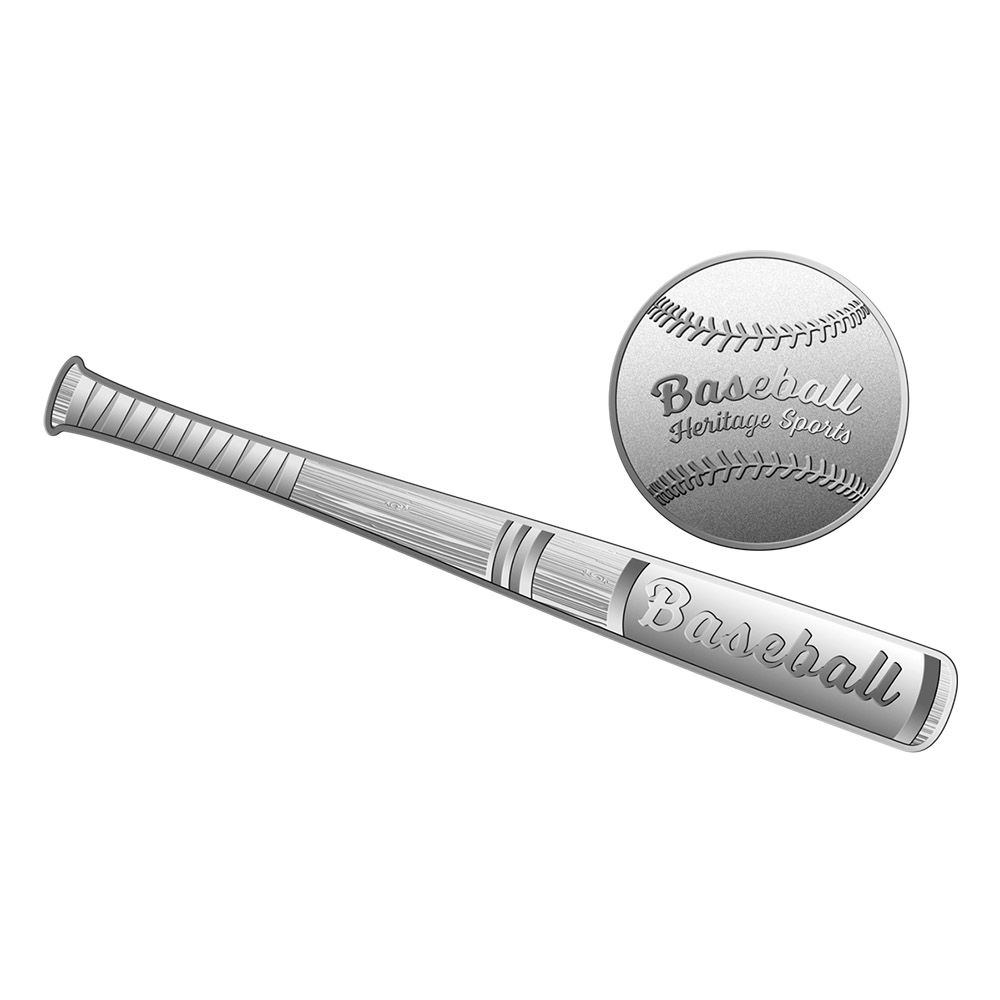 2022 Solomon Islands 1/2 oz Silver Heritage Sports Series Baseball 2 Coin Set
