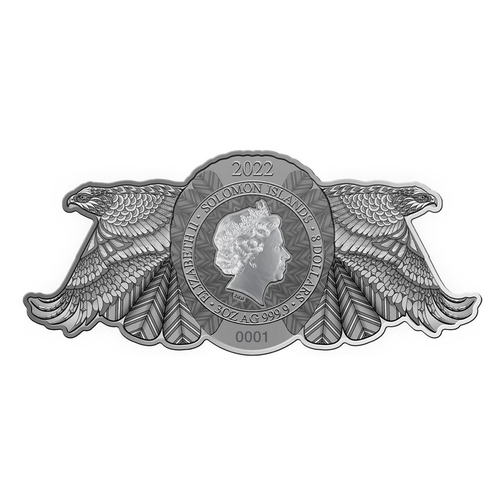 2022 3oz $8 Fine Silver Coin - Shadow Hunters: Hawk 2