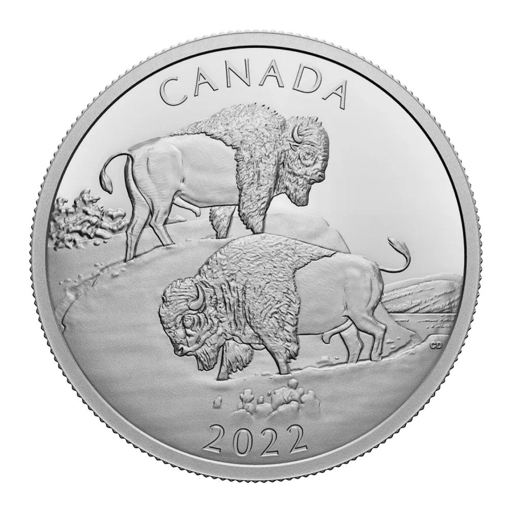 2022 Canada 2 oz Pure Silver $30 The Mighty Bison Proof Coin