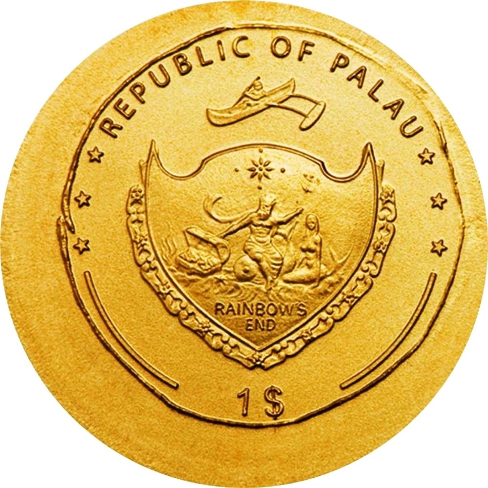 2009 Palau Roman Empire Brutus 0.5g .9999 Fine Gold Legal Tender Coin