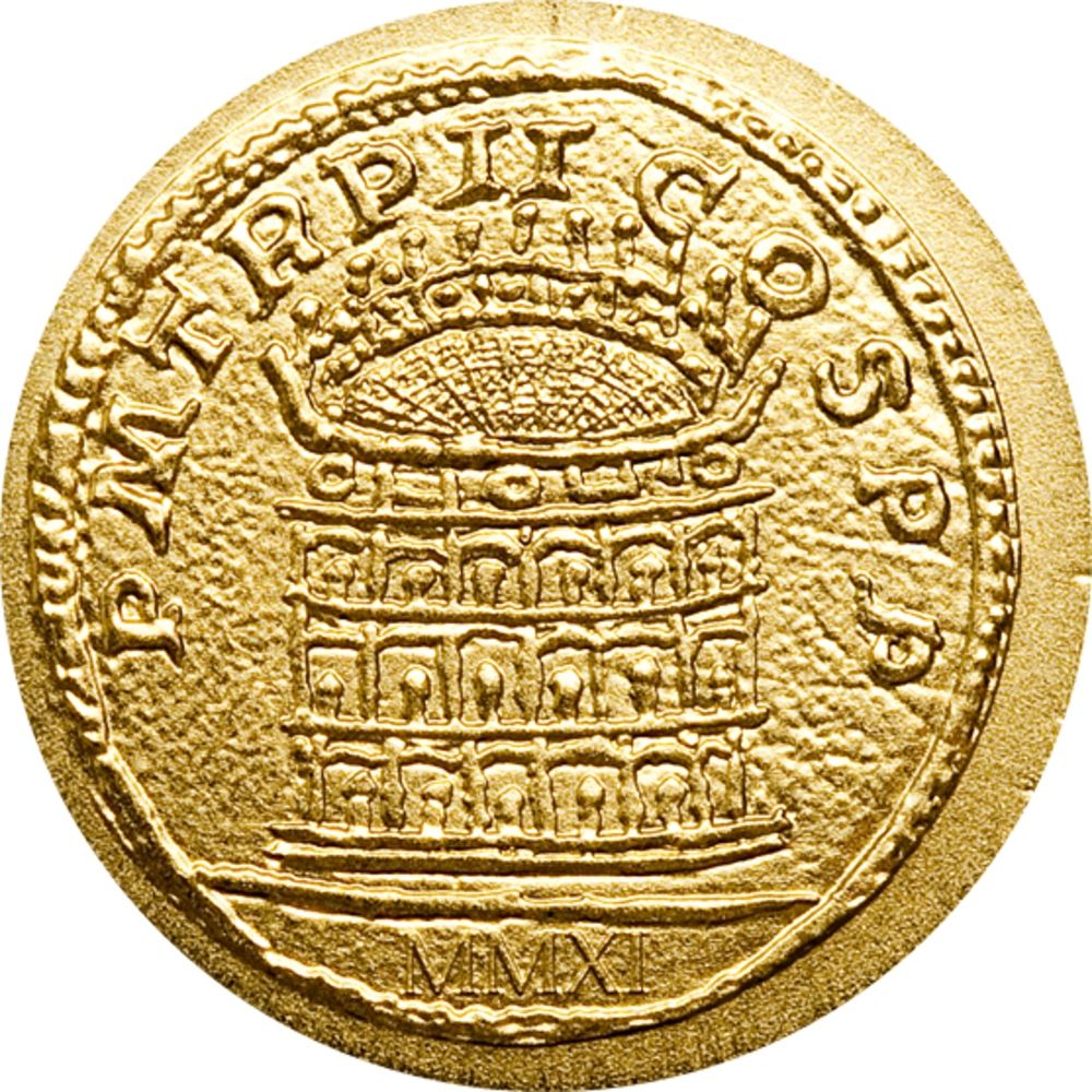 2011 Palau Roman Empire Colosseum 0.5g .9999 Fine Gold Legal Tender Coin