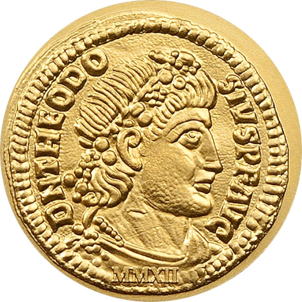 2012 Palau Roman Empire Theodosius 0.5g .9999 Fine Gold Legal Tender Coin