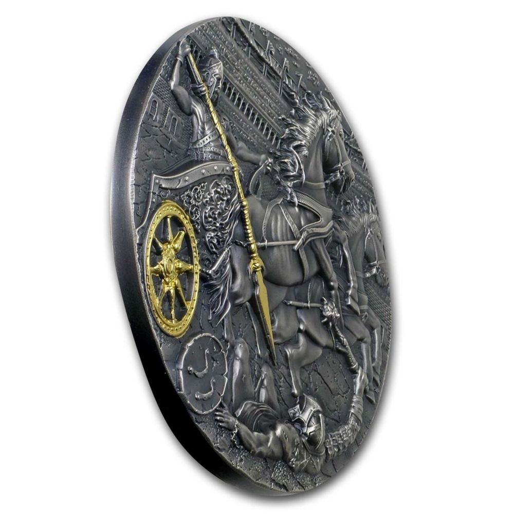 2019 Niue Chariot Rydwan Warfare 2oz Silver Antique Finish Coin