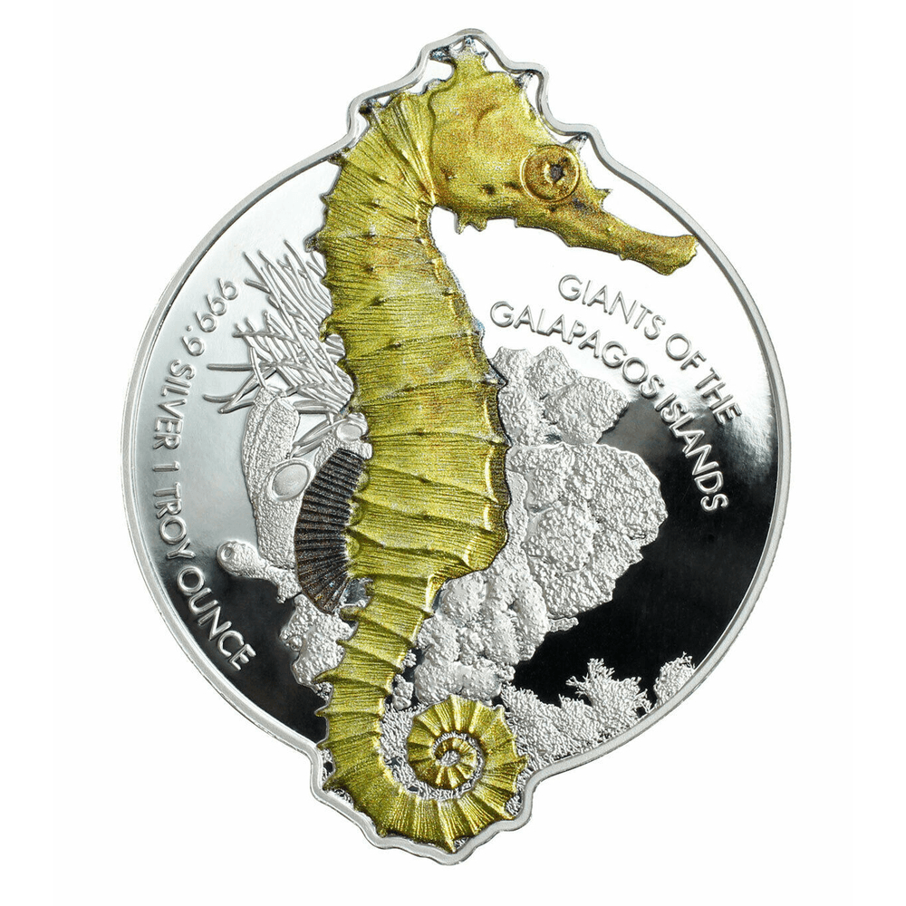 2020 Solomon $2 1oz Silver Giants of the Galapagos Giant Seahorse Proof Coin