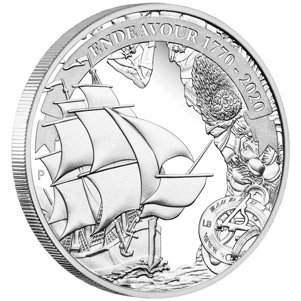 2020 1oz Australian Voyage of Discovery Endeavour 1770-2020 .9999 Silver Proof Coin