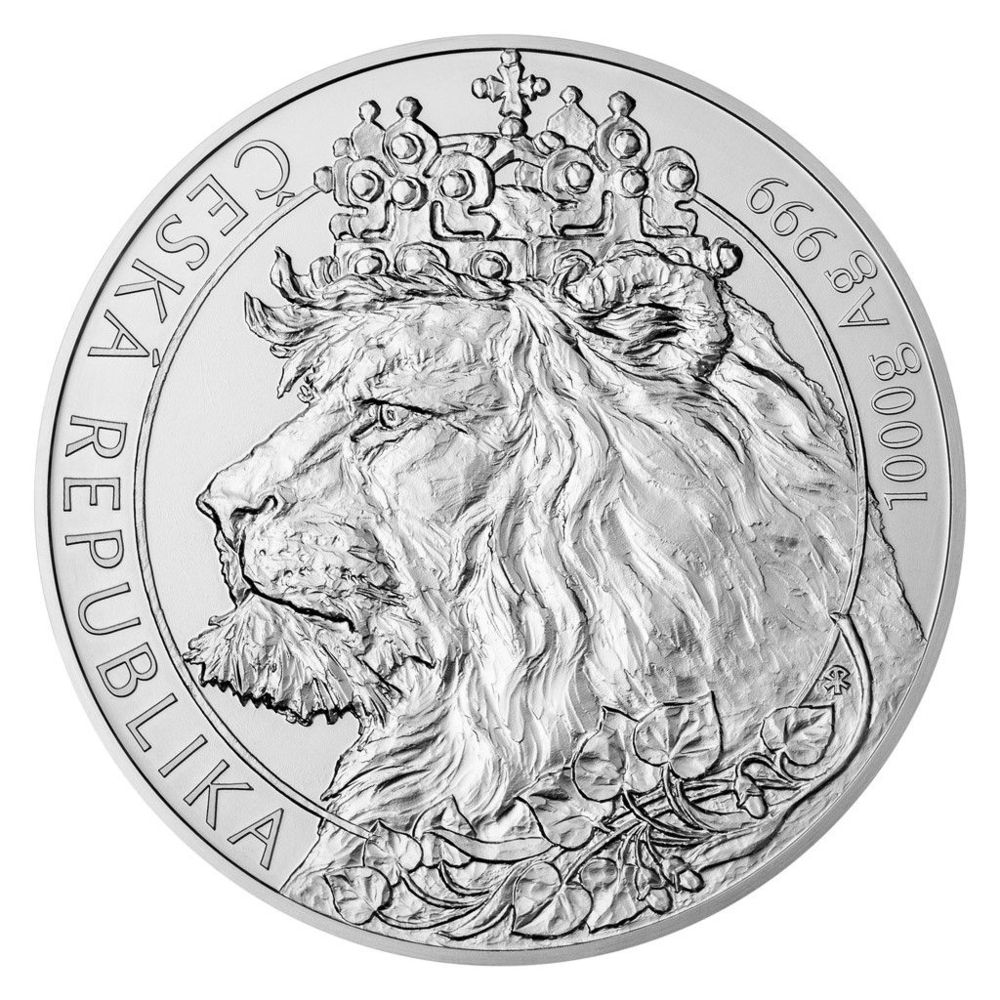 2021 Niue Czeck 1 Kg .999 Silver Republic Lion BU Coin In Capsule - Czech Mint