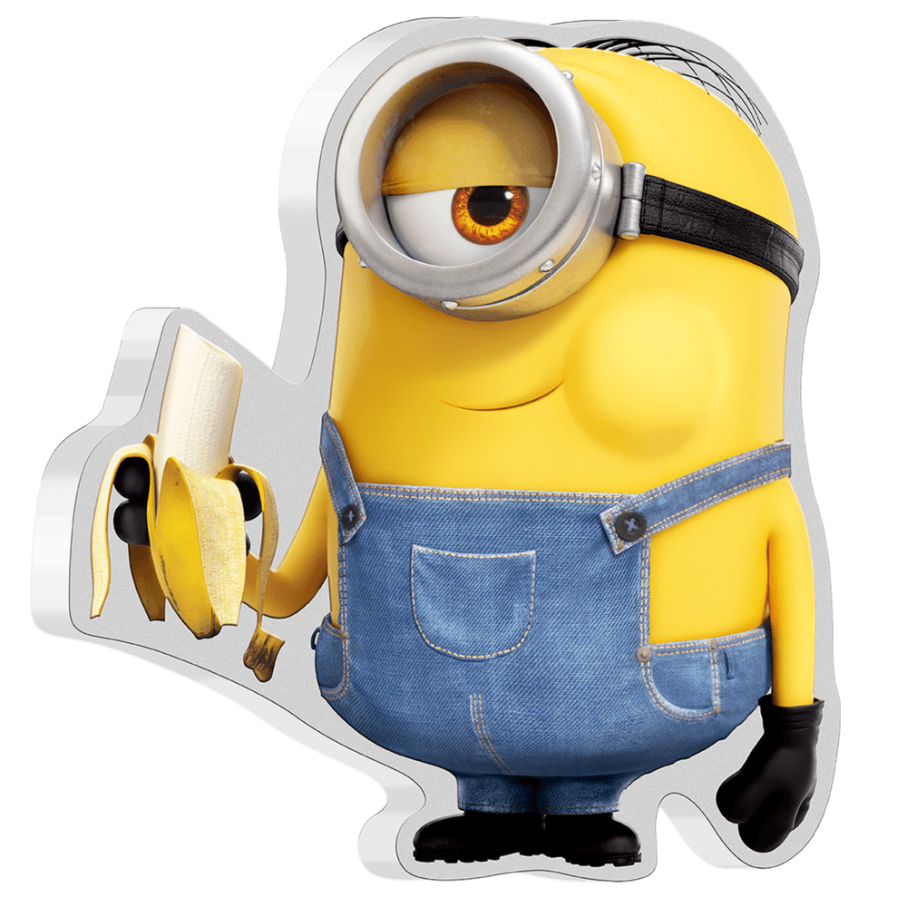 2021 1oz Niue Minion Shape Stuart .999 Silver Proof Coloured Coin