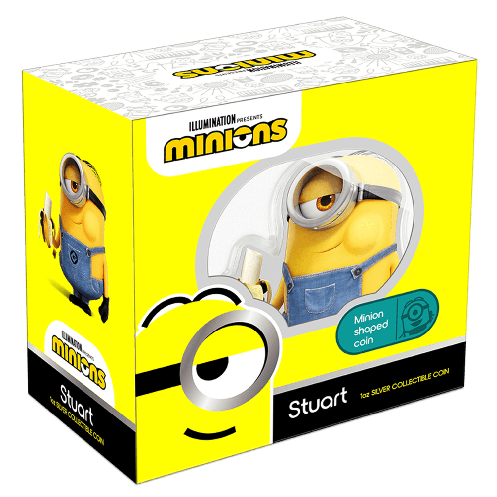 2021 1oz Niue Minion Shape Stuart .999 Silver Proof Coloured Coin