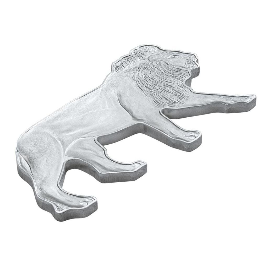 2021 $2 Solomon Island 1 oz .9999 Silver African Lion Shaped Proof Coin - PAMP