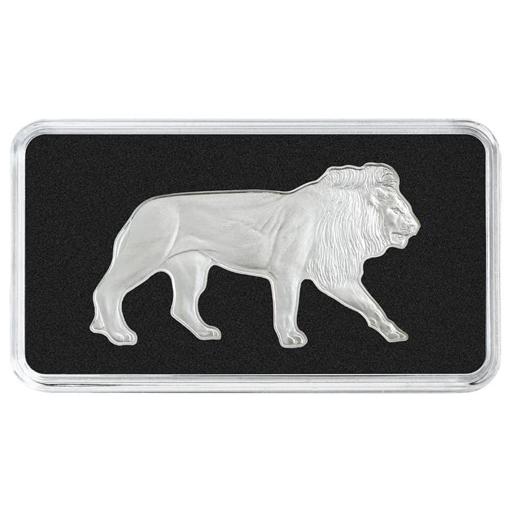 2021 $2 Solomon Island 1 oz .9999 Silver African Lion Shaped Proof Coin - PAMP
