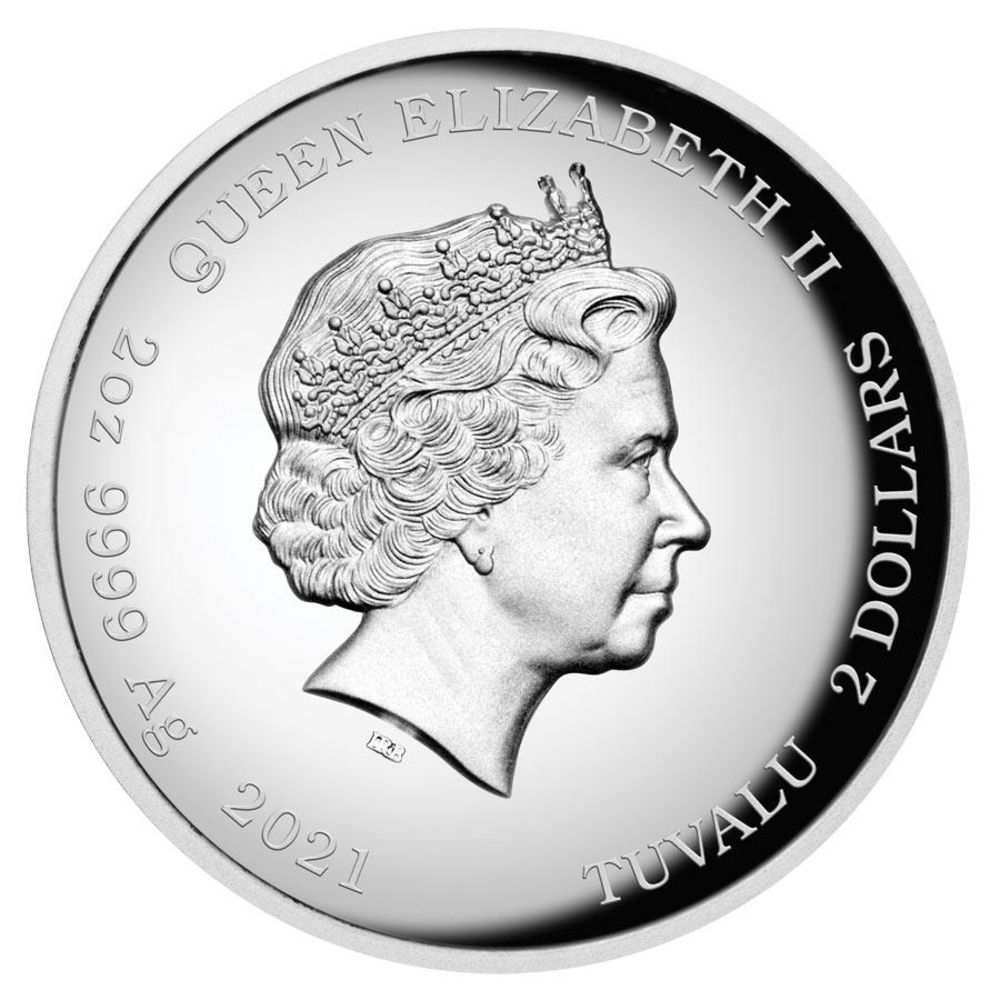 2021 2oz Homer Simpson .9999 Silver Proof HR Tuvalu Coin