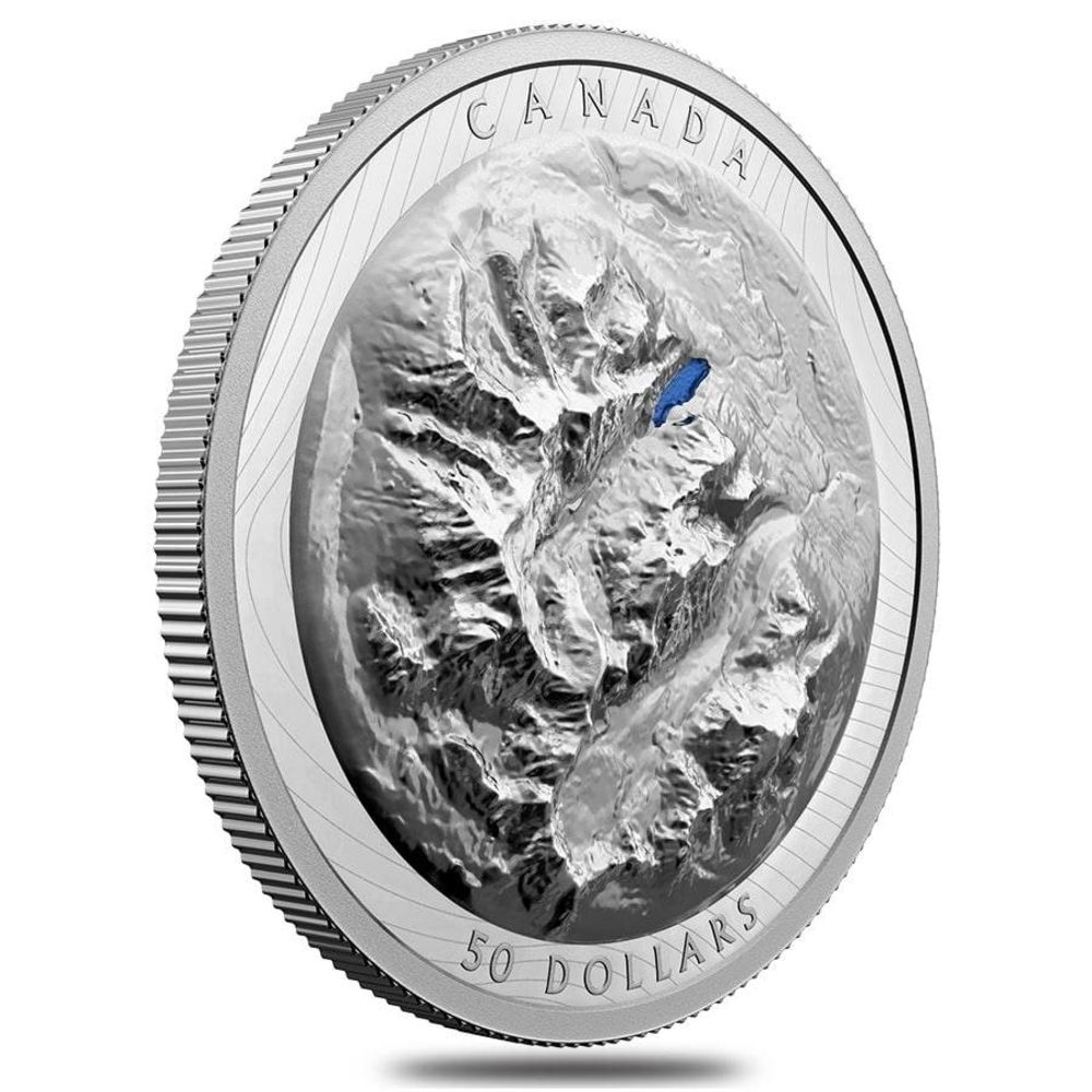 2021 Canada .9999 Silver $50 Canadian Lake Louise Extraordinary High Relief Coin