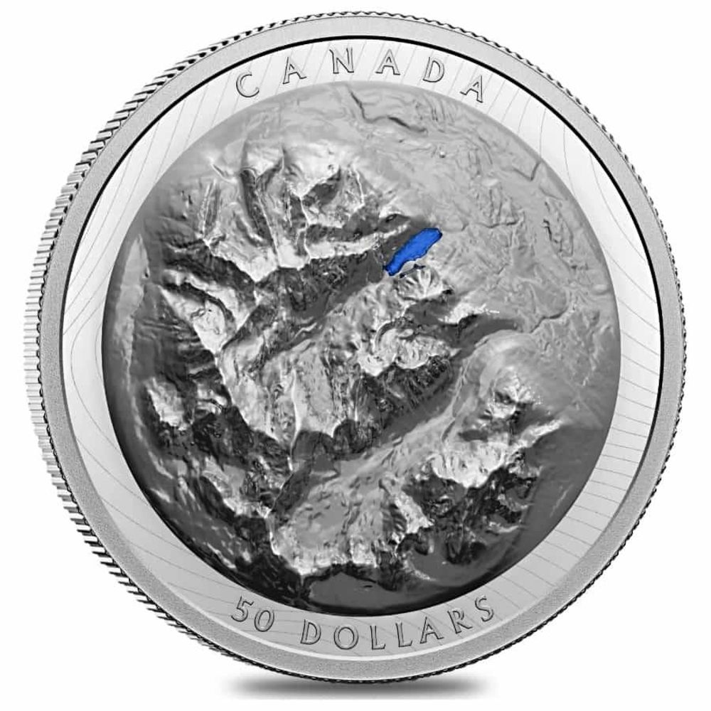2021 Canada .9999 Silver $50 Canadian Lake Louise Extraordinary High Relief Coin
