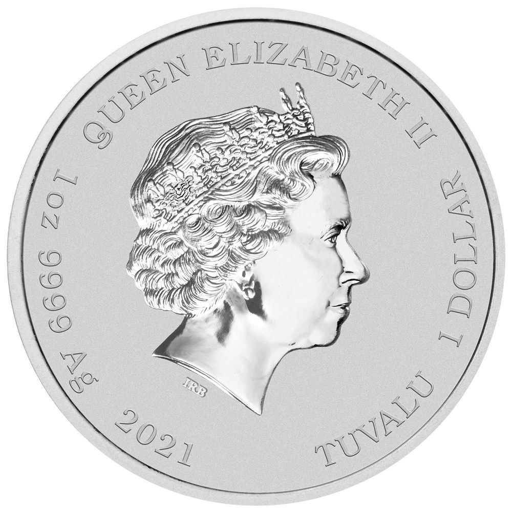 2021 Tuvalu 1oz .9999 Silver James Bond 007 with Colorized BU Coin in Card