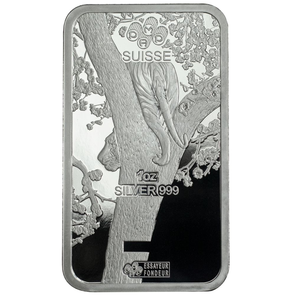 1oz PAMP Suisse Lunar Tiger Silver Minted Bar 2022