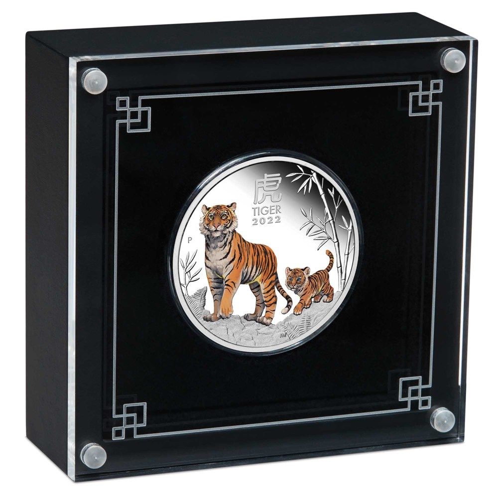 2022 Australian Lunar Series III Year of the Tiger 1oz Coloured Silver Coin