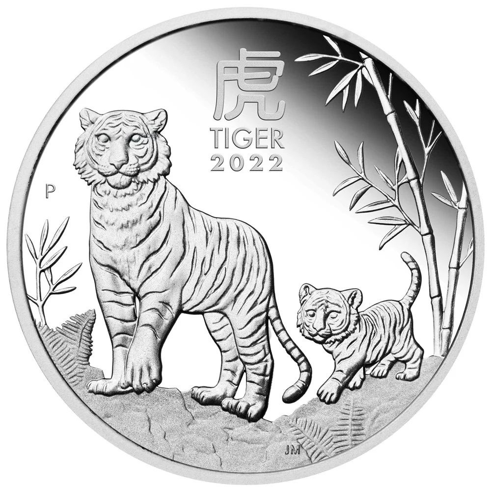 2022 1oz Australian Lunar Series III Year of the Tiger Silver Proof Coin