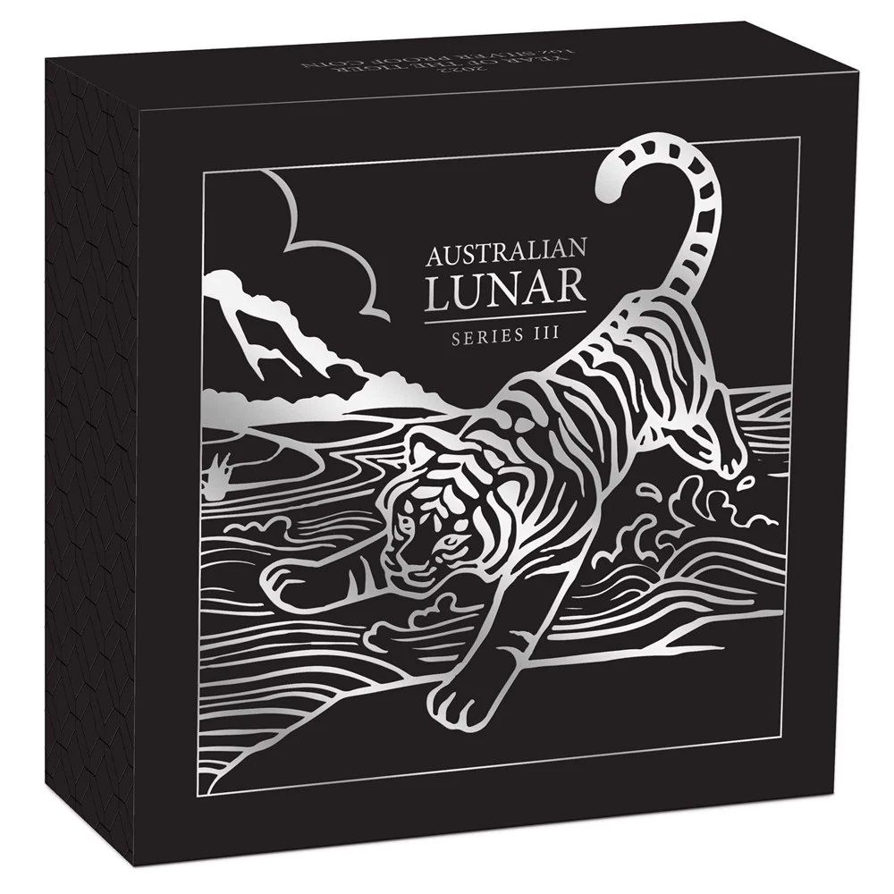 2022 1oz Australian Lunar Series III Year of the Tiger Silver Proof Coin