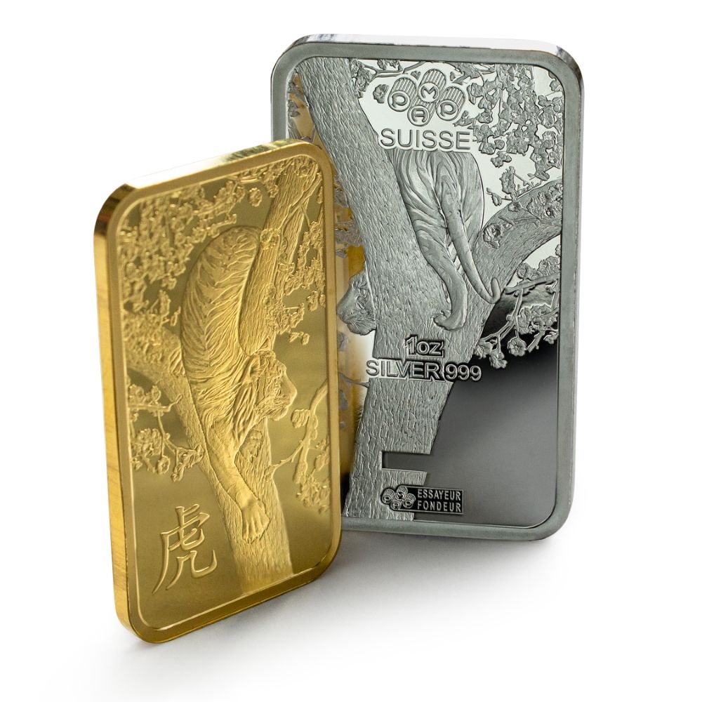 1oz PAMP Suisse Lunar Tiger Silver Minted Bar 2022