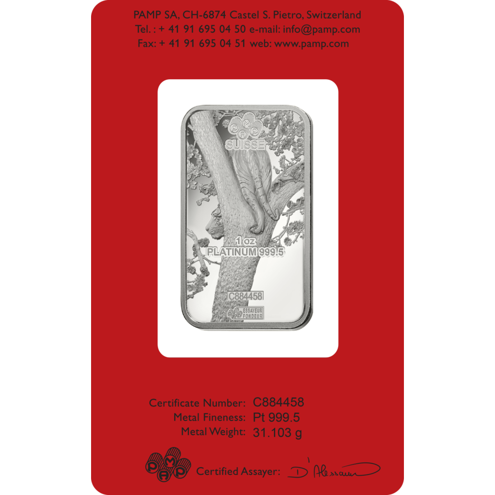 1oz PAMP Suisse Lunar Tiger Silver Minted Bar 2022