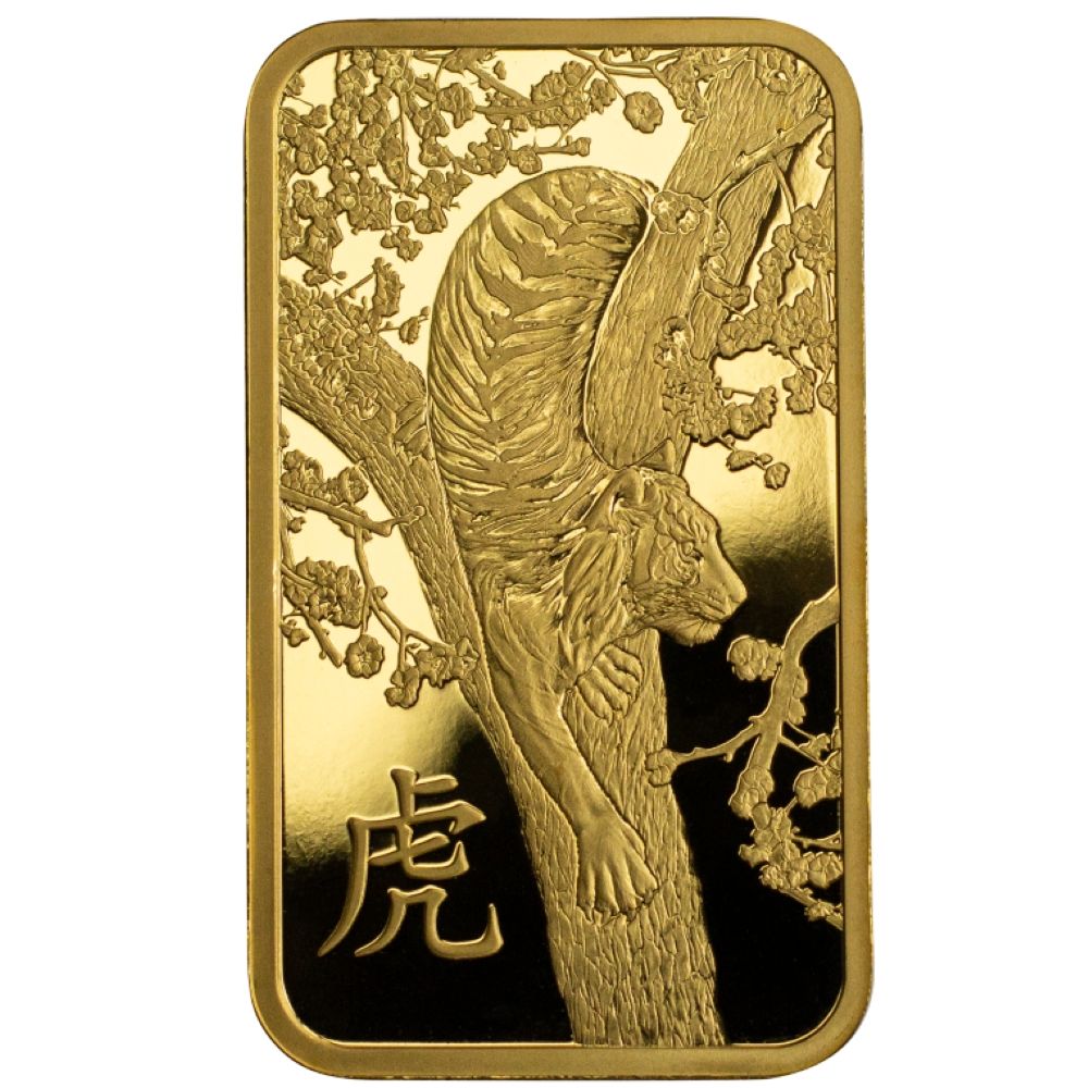 1oz PAMP Suisse Lunar Tiger Gold Minted Bar (2022)