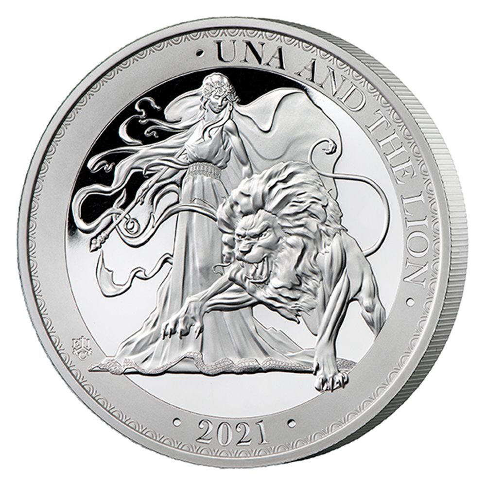 2021 St Helena 5oz Una & the Lion Silver Proof Coin