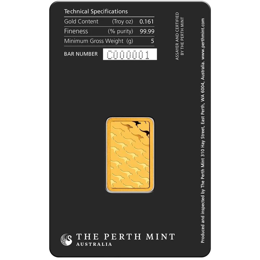 5g Perth Mint Gold Minted Bar