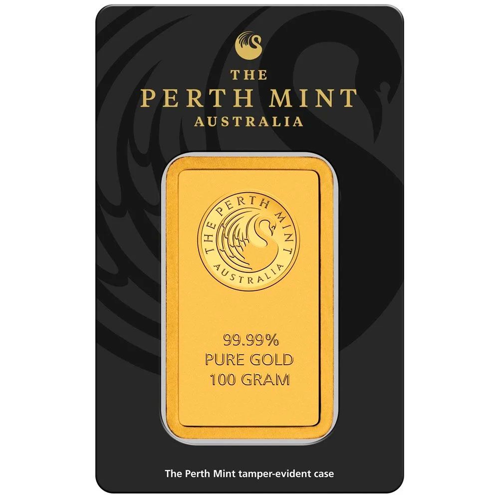 100g Perth Mint Gold Minted Bar