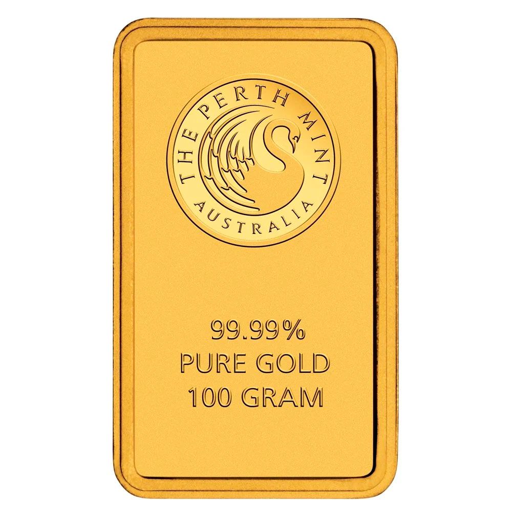 100g Perth Mint Gold Minted Bar