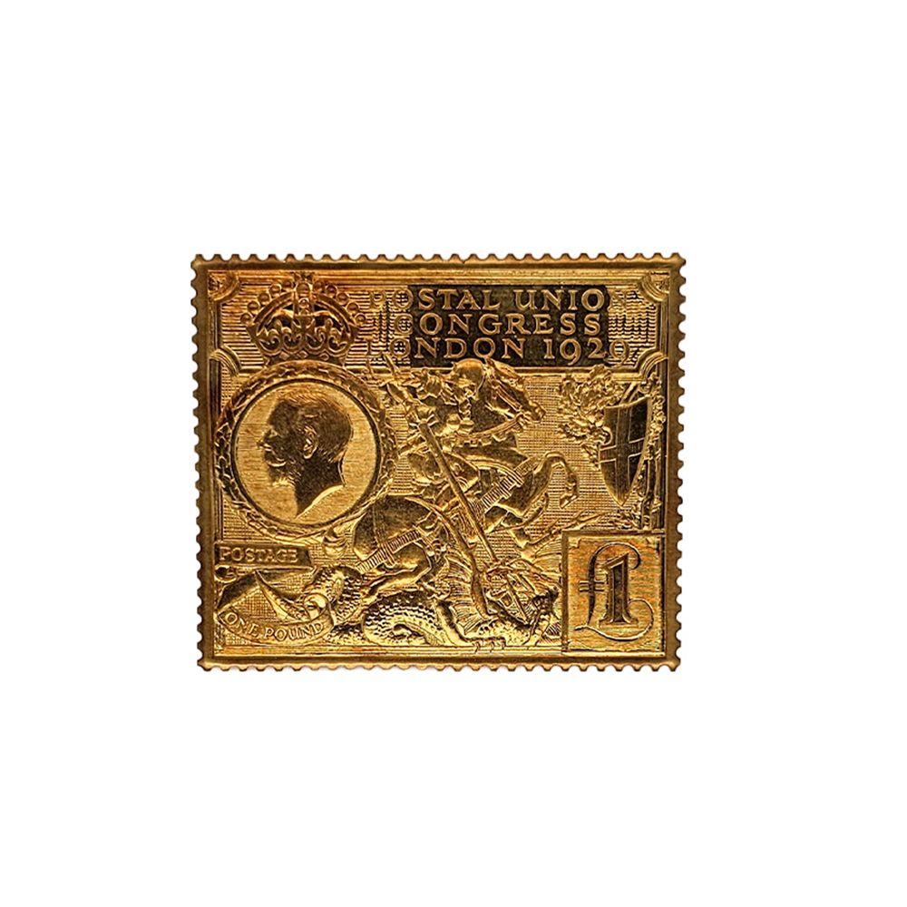 1929 £1 Postal Union Commemorative Gold Stamp-1