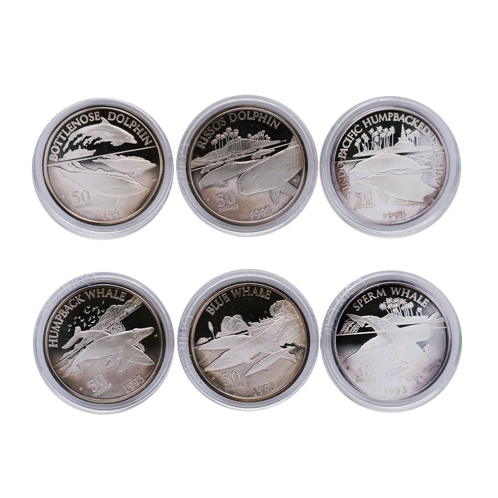 1993 Boxed Set: 12x 1oz Silver Coins - Whales & Dolphins of the Pacific 3