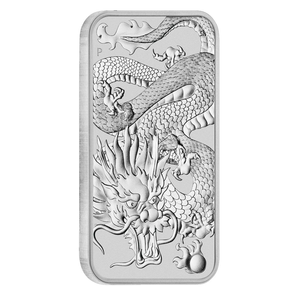 1oz Perth Mint Silver Rectangular Dragon Bullion Coin 2