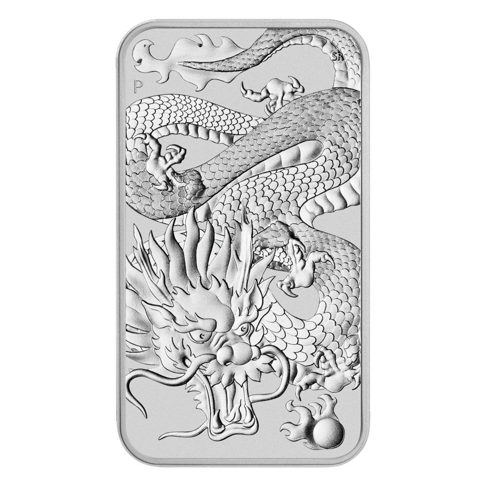 1oz Perth Mint Silver Rectangular Dragon Bullion Coin 1