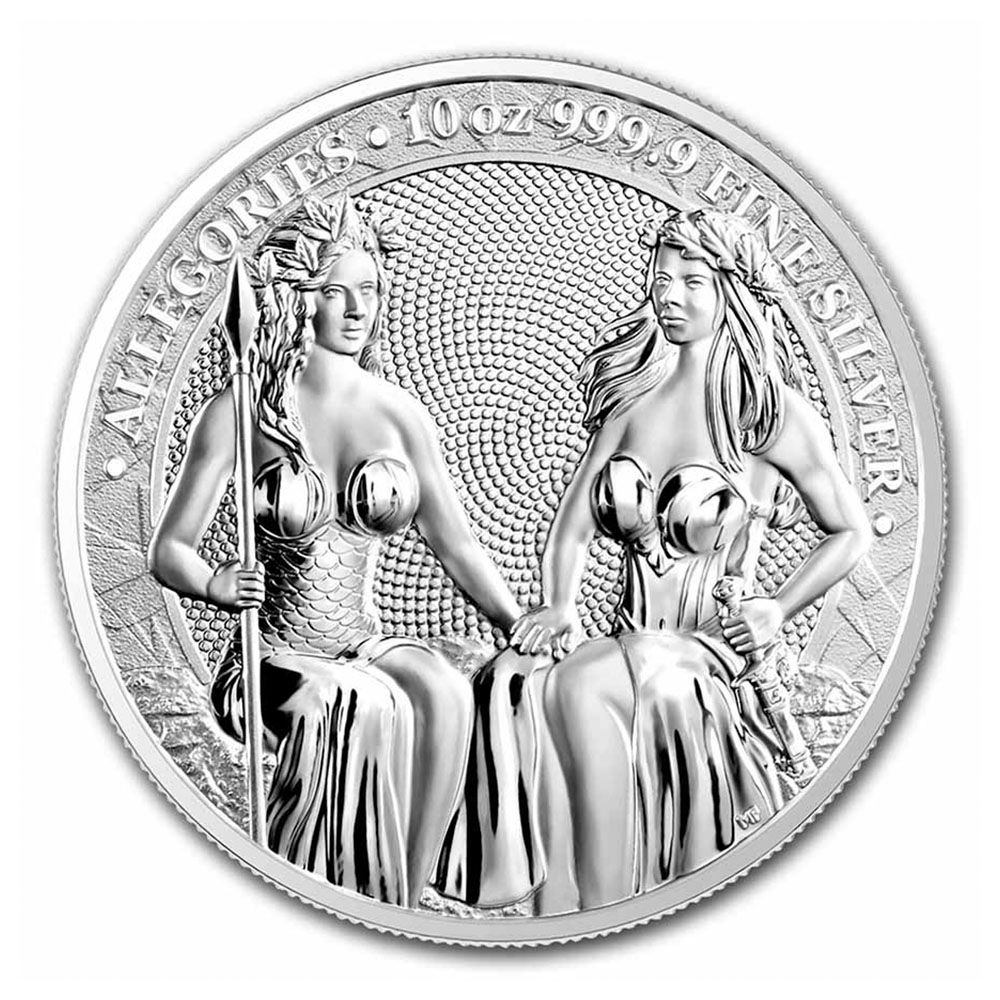 2021 50-Mark 10 oz Allegories .9999 Fine Silver Round - Germania Mint
