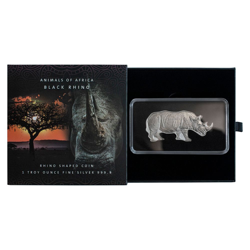 2021 1oz Solomon Islands .9999 Silver "Black Rhino"