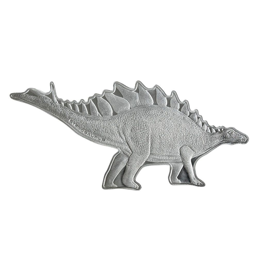 2022 Solomon Islands 2 oz Silver Dinosaurs of North America Stegosaurus Coin
