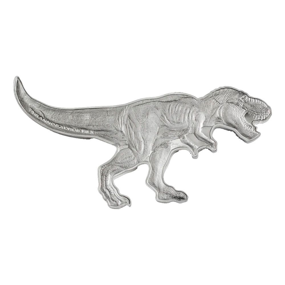 2021 2oz PAMP Silver Shaped Coin- Dinosaurs of North America: Tyrannosaurus Rex 1