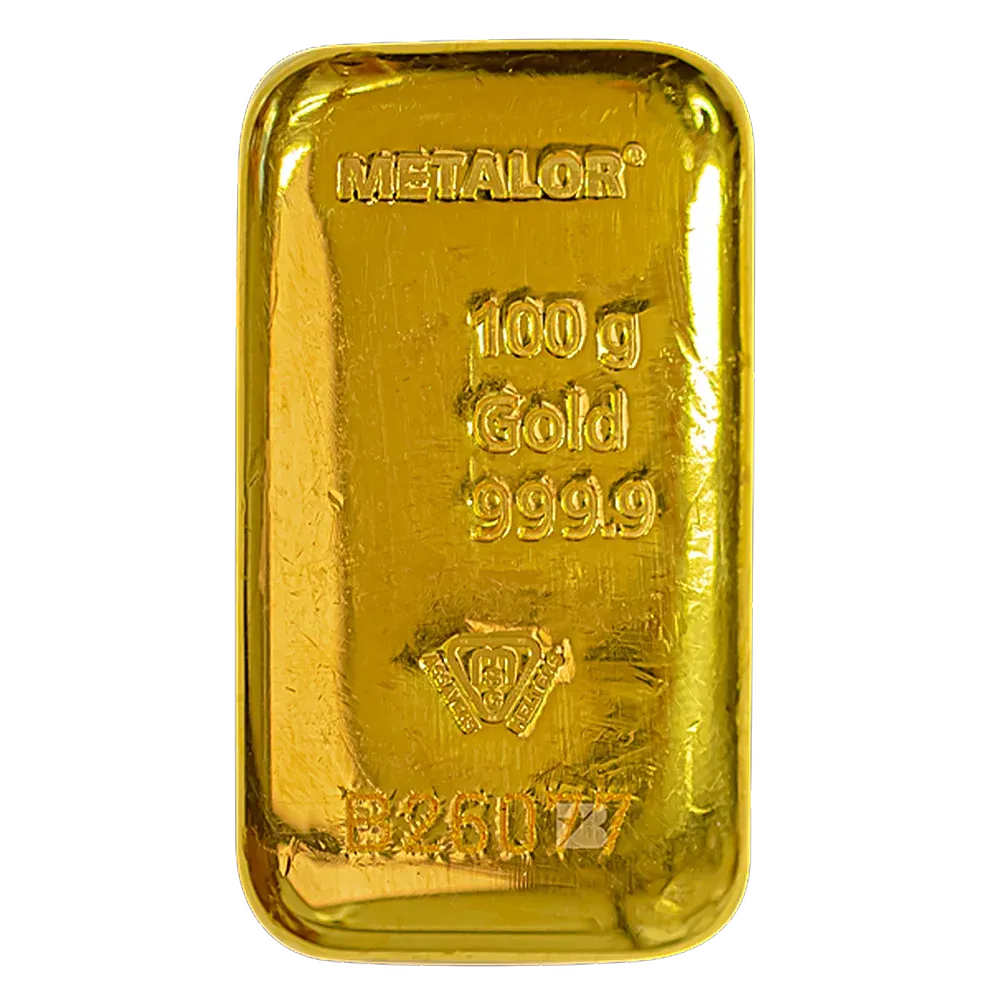 100g Metalor Gold Cast Bar