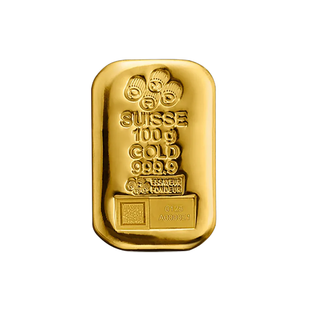 100g PAMP Suisse Gold Cast Bar (NEW)